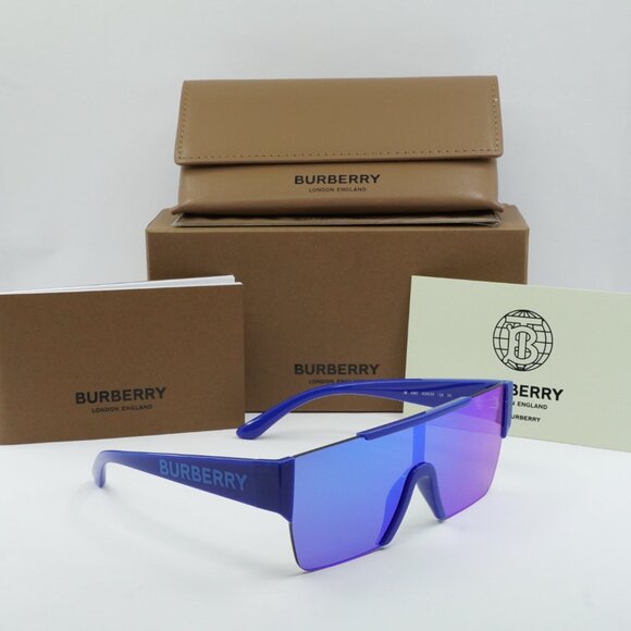 Burberry Kids JB4387 404825 Shield Sunglasses - Blue/Green Mirror Light Blue - Picture 3 of 7